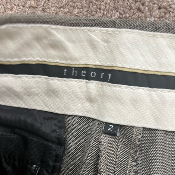 Theory Wool Blend Gray Trouser Pants Size 2 - Picture 3 of 7